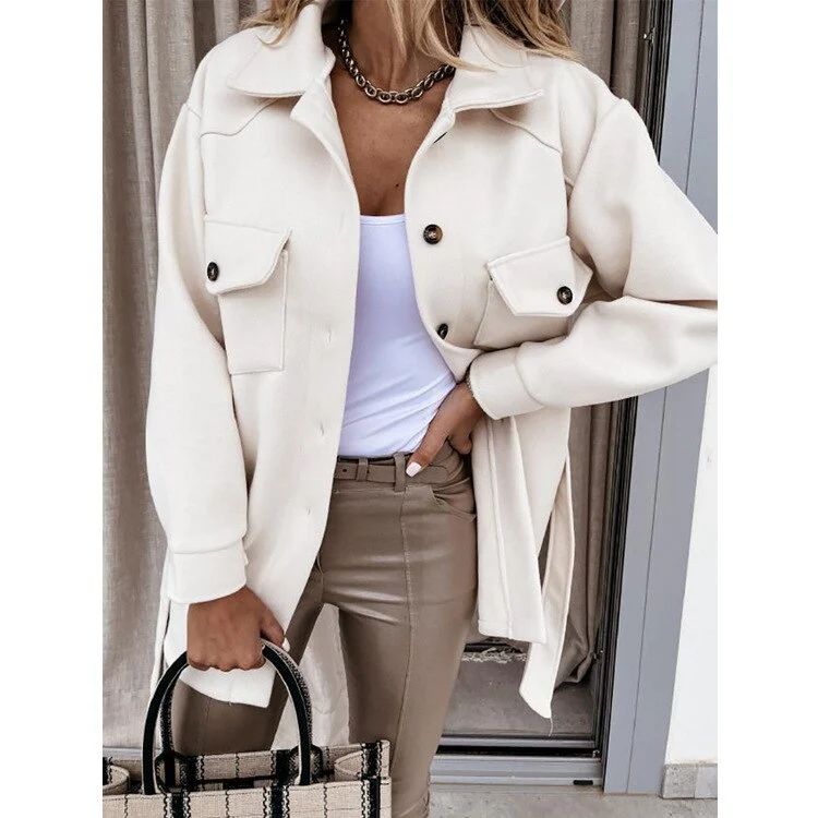 Stilvolle Wolle-Look-Jacke für Frauen