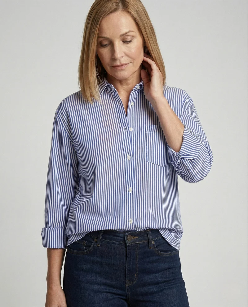 Damen Bluse Oversize gestreift