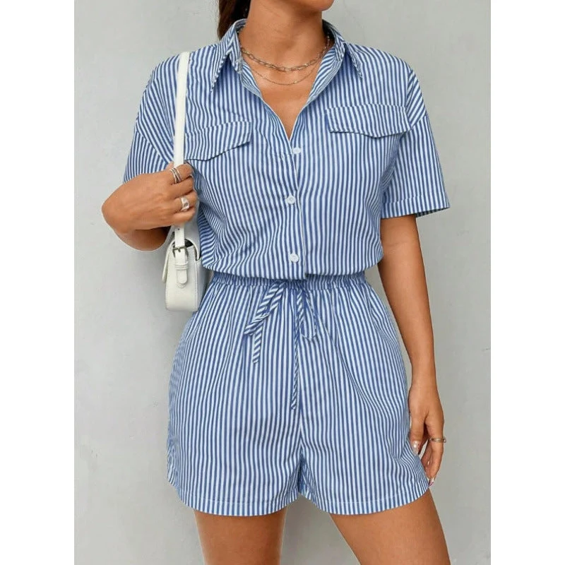 Damen Kurzoverall mit taillierter Passform und praktischen Taschen