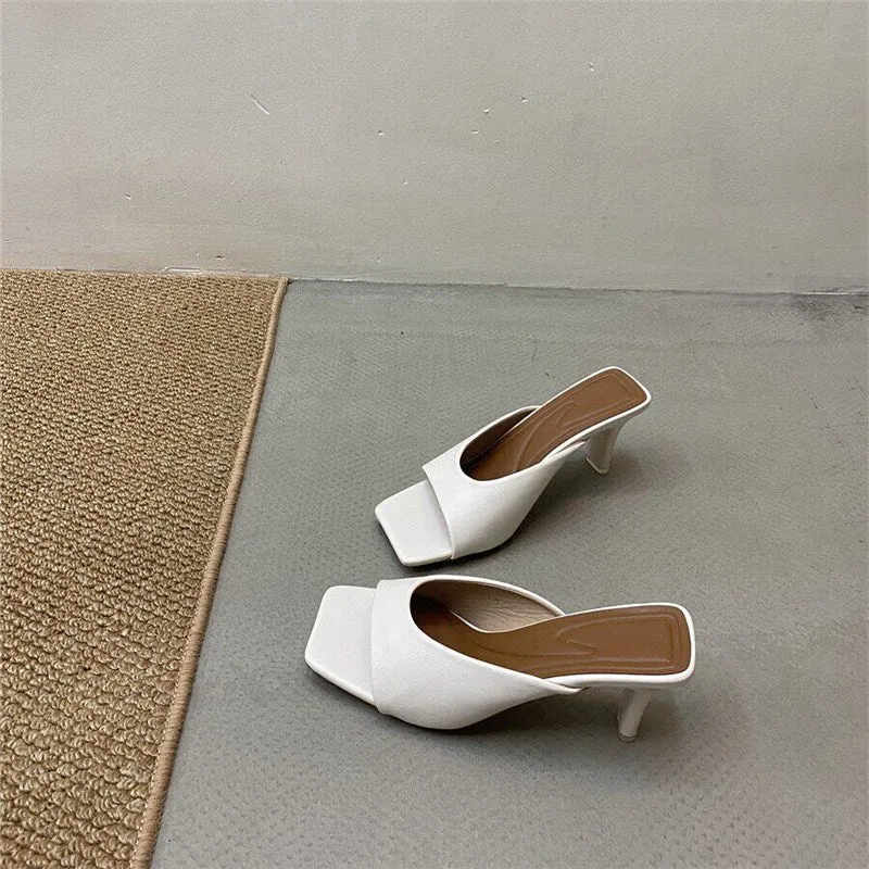Damen elegante Mules mit geschwungenem Design