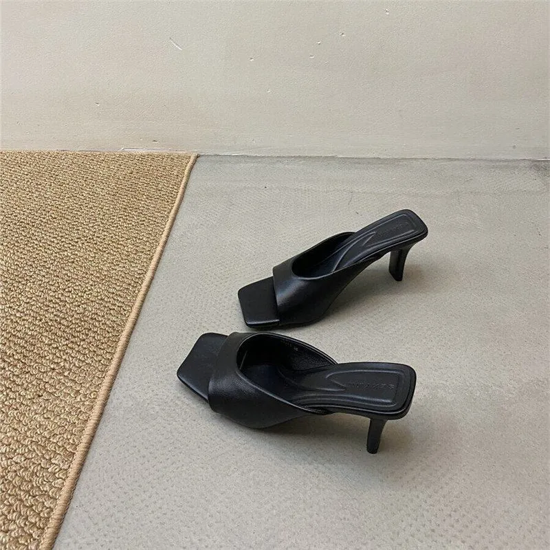 Damen elegante Mules mit geschwungenem Design