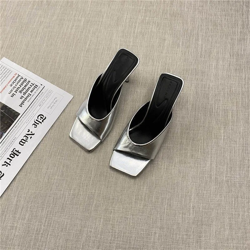 Damen elegante Mules mit geschwungenem Design