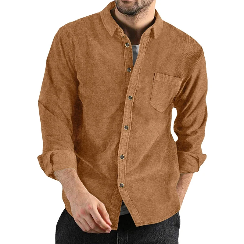 Herren Casual Cordhemd Nord Taschen