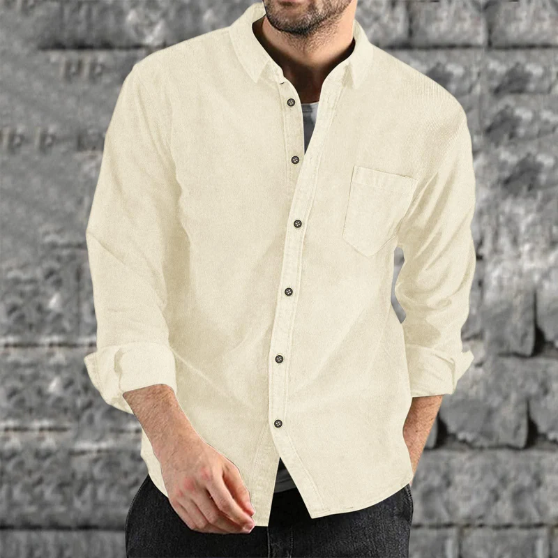Herren Casual Cordhemd Nord Taschen