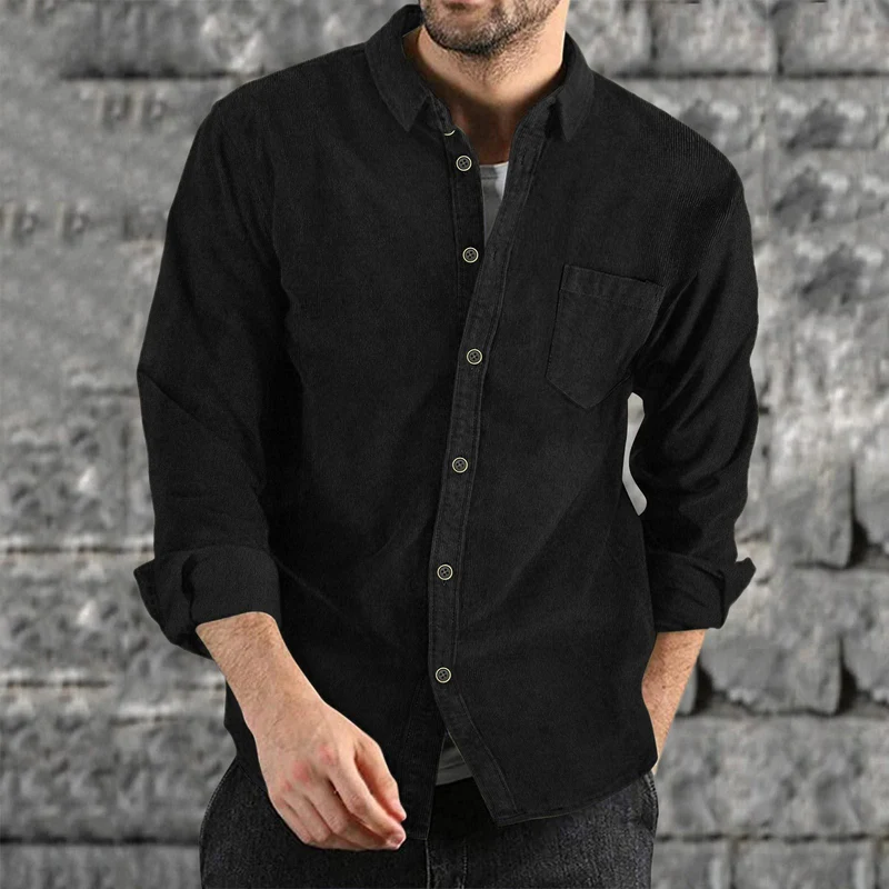 Herren Casual Cordhemd Nord Taschen