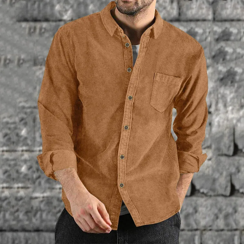 Herren Casual Cordhemd Nord Taschen
