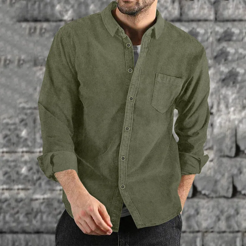Herren Casual Cordhemd Nord Taschen
