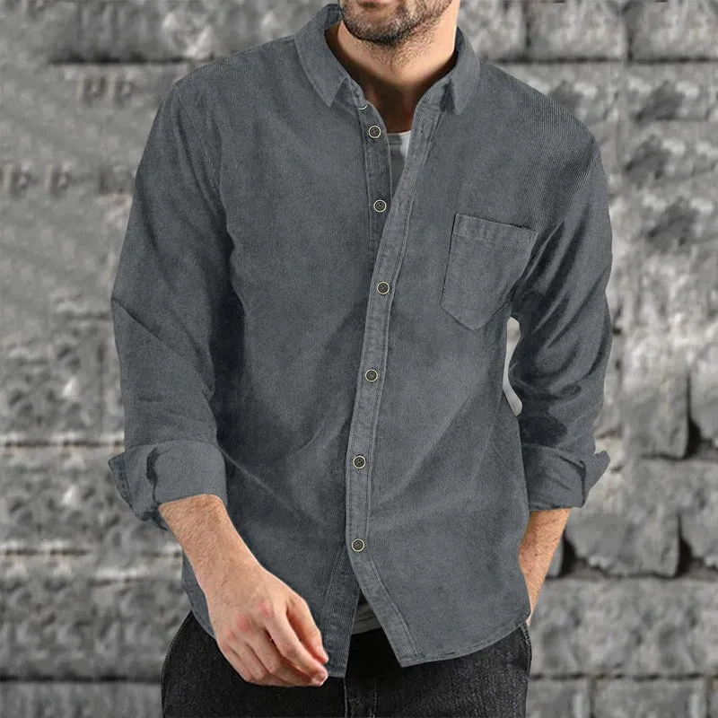 Herren Casual Cordhemd Nord Taschen