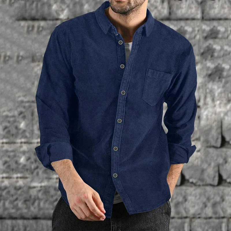 Herren Casual Cordhemd Nord Taschen