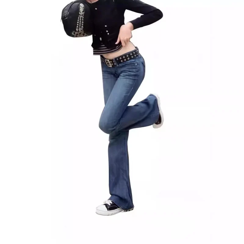 Damen Weit geschnittene Bootcut Jeans mit lässigem Schnitt und mittlerer Taille