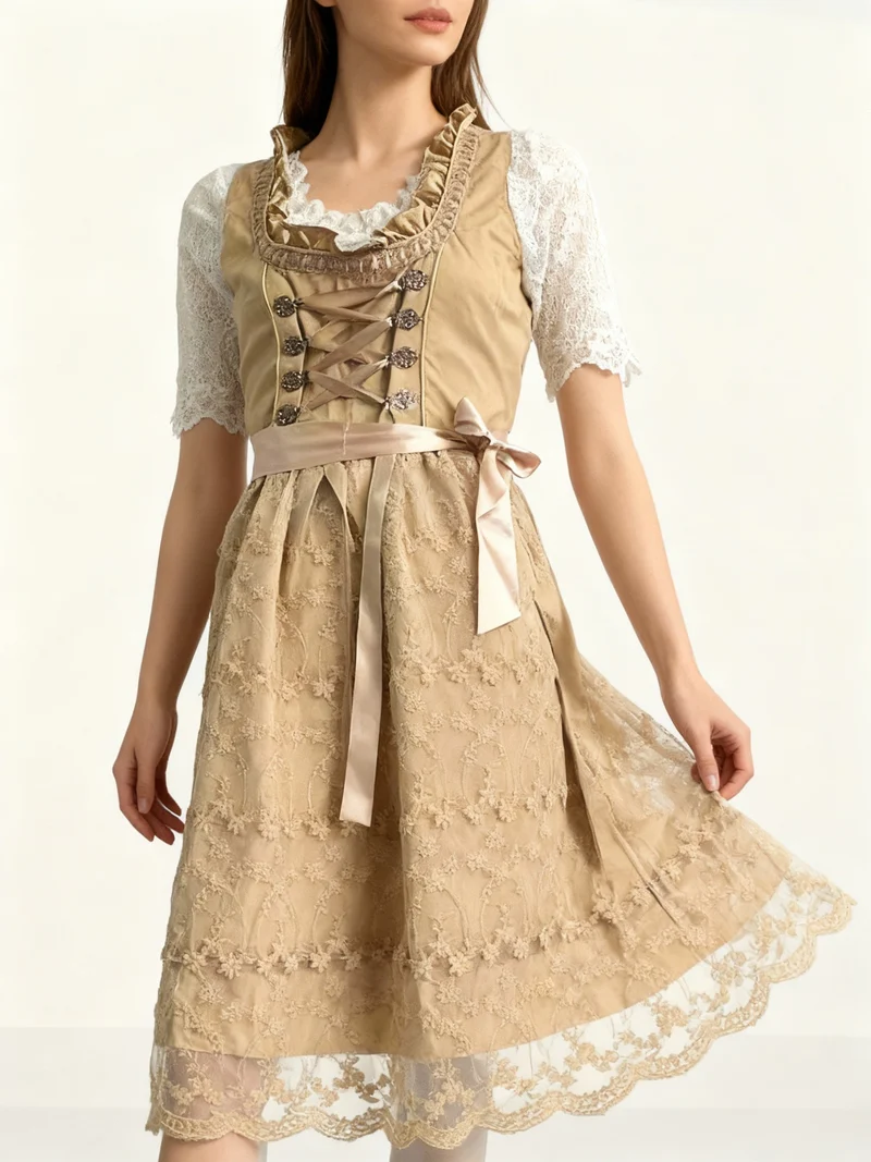 Tracht für Damen mit Schürze und Bluse
