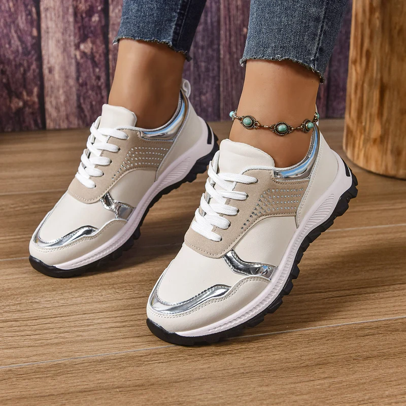 Damen Atmungsaktive Sneaker mit Glitzer-Detail und rutschfester Sohle Nord Taschen