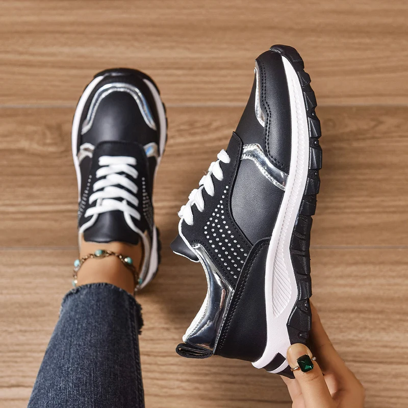 Damen Atmungsaktive Sneaker mit Glitzer-Detail und rutschfester Sohle Nord Taschen