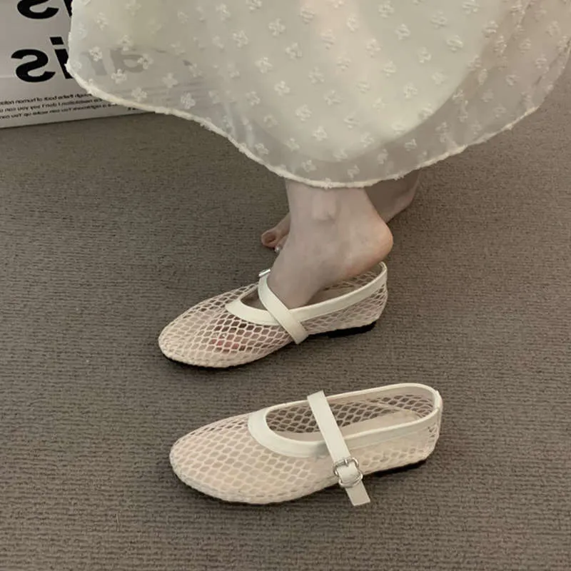 Damen Luftige Mesh-Sandalen mit verstellbarem Riemen und eleganter Schnalle Nord Taschen