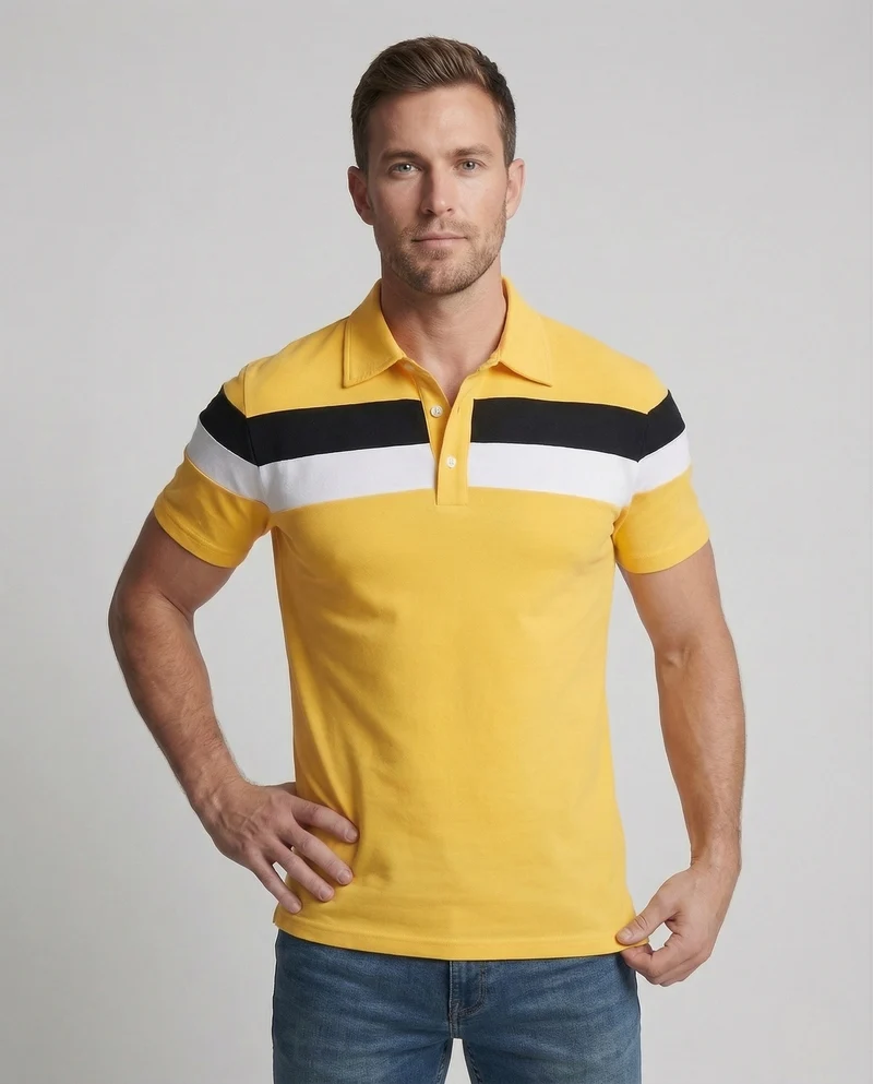 Herren Poloshirt Gestreift Baumwollmix