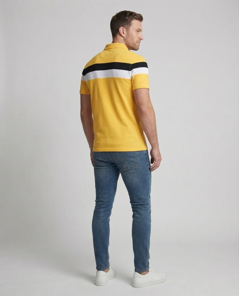 Herren Poloshirt Gestreift Baumwollmix