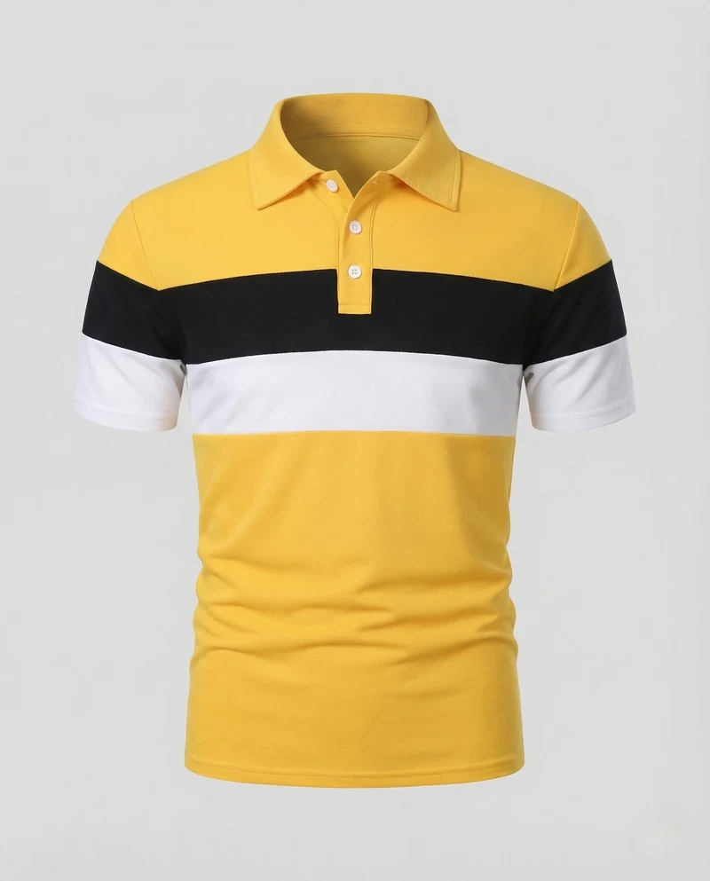 Herren Poloshirt Gestreift Baumwollmix