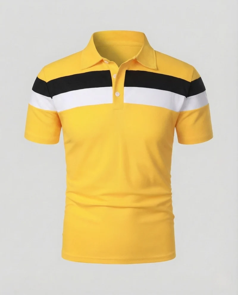 Herren Poloshirt Gestreift Baumwollmix