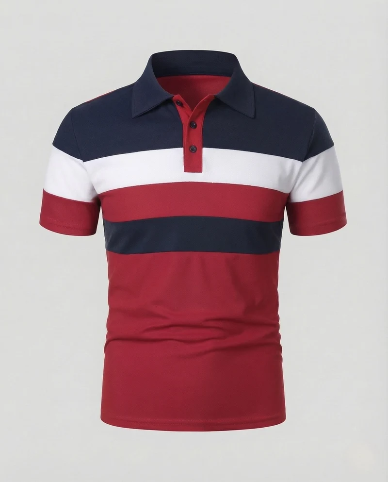 Herren Poloshirt Gestreift Baumwollmix