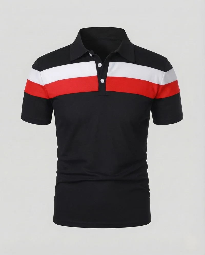 Herren Poloshirt Gestreift Baumwollmix