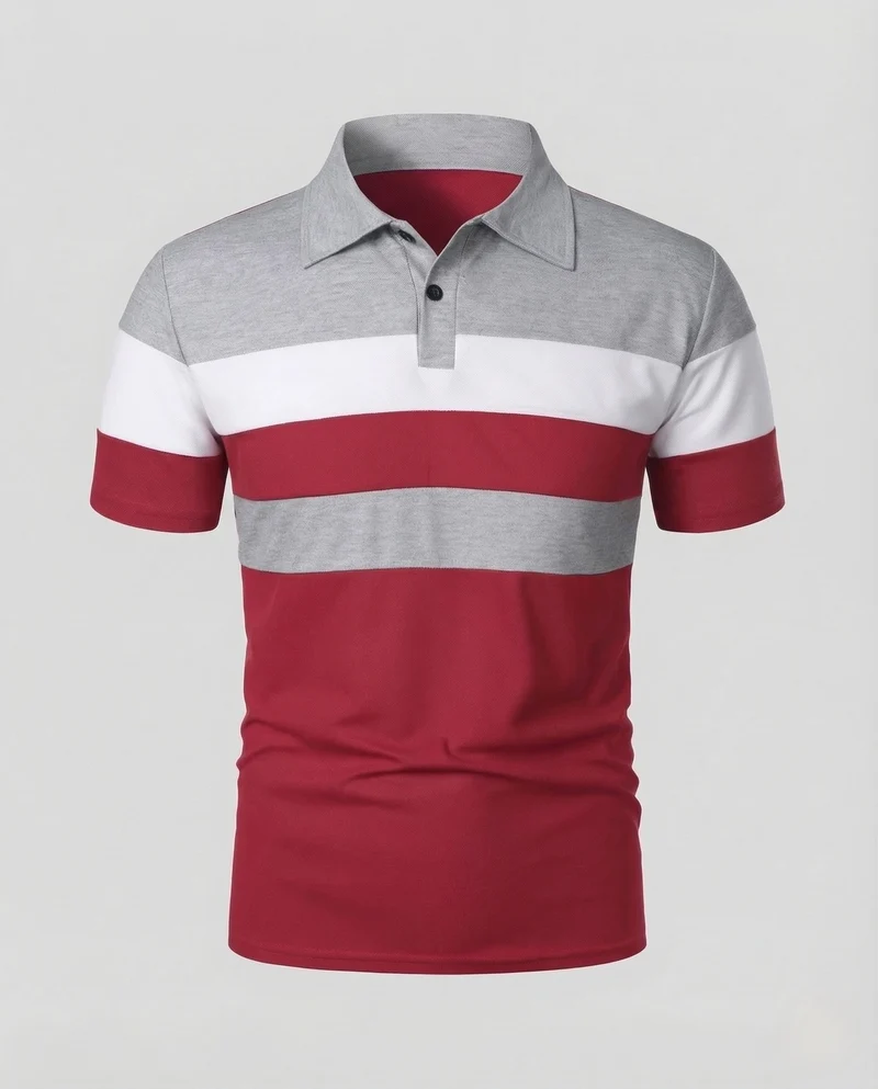 Herren Poloshirt Gestreift Baumwollmix