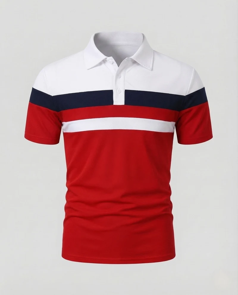 Herren Poloshirt Gestreift Baumwollmix