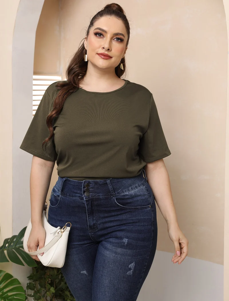 Damen modisches Basic T-Shirt