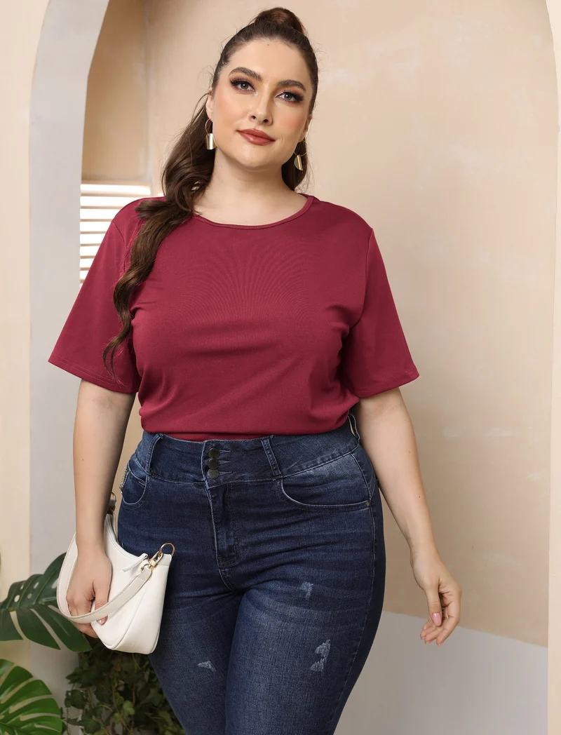 Damen modisches Basic T-Shirt