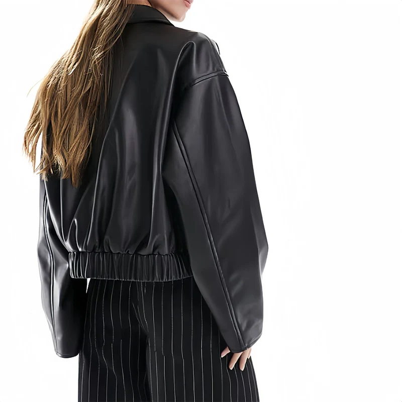 Damen modische Kunstlederjacke mit elegantem Schnitt Nord Taschen