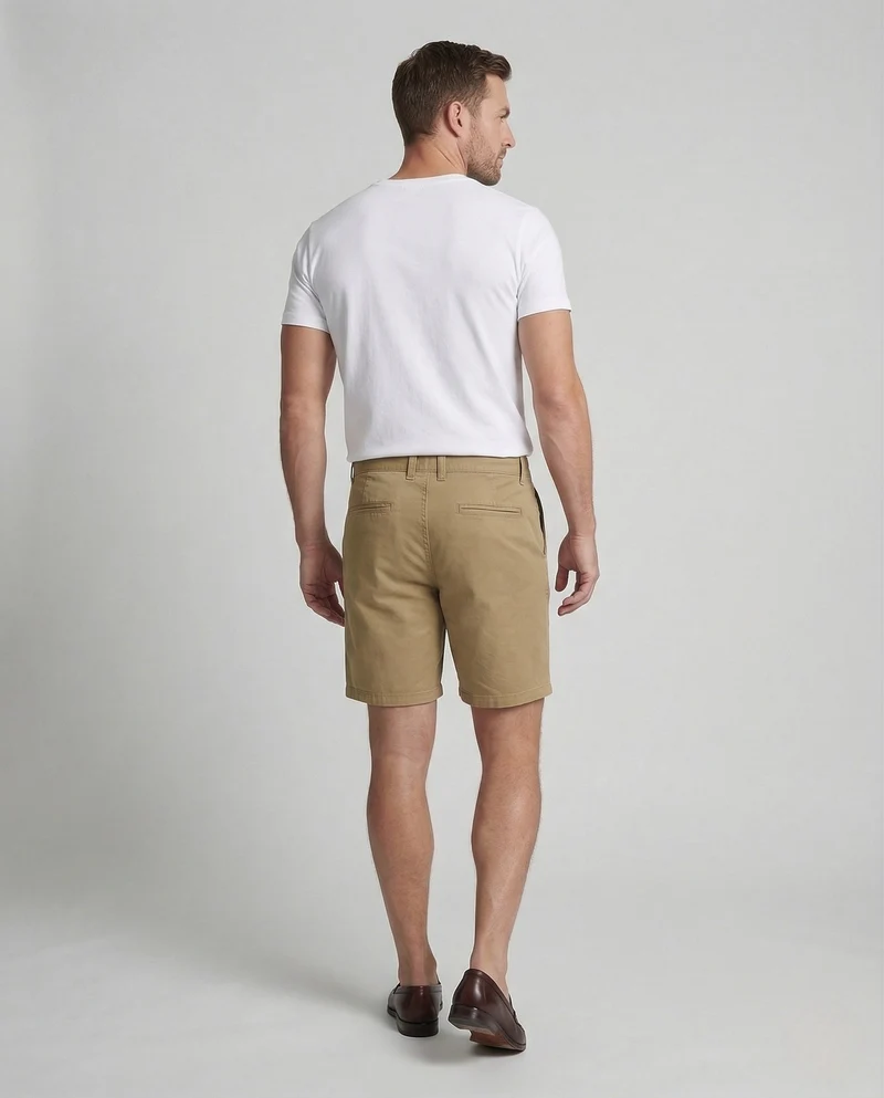 Herren Chino Bermuda mit Gürtelschlaufen & Eingrifftaschen