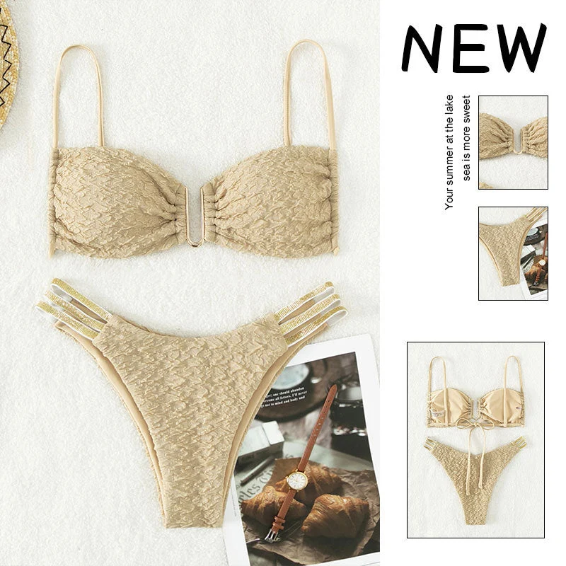 Damen Push-Up-Bikini mit elegantem Rüschendesign