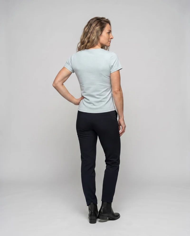 Damen T-Shirt mit modischem Knoten-Design und figurbetontem Schnitt
