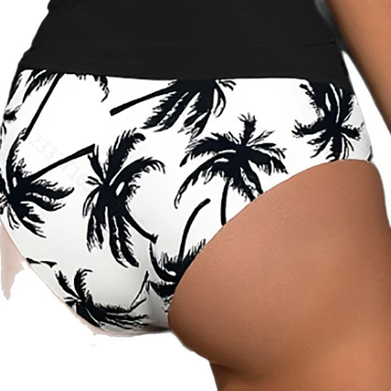 Damen Tankini mit eleganter Raffung und modischem Palmenprint Nord Taschen