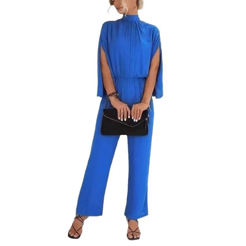 Damen eleganter Jumpsuit mit weitem Bein und Chiffon-Ärmeln Arvani