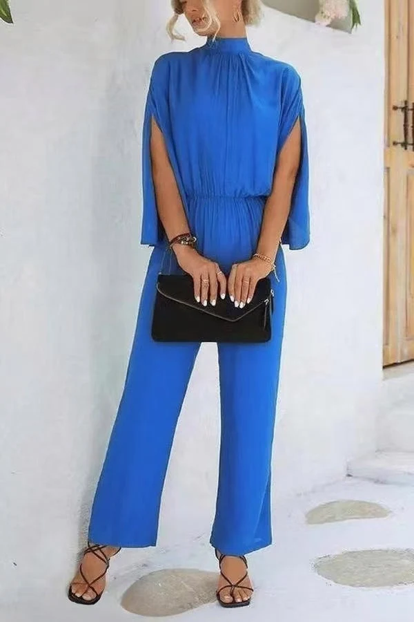 Damen eleganter Jumpsuit mit weitem Bein und Chiffon-Ärmeln Arvani