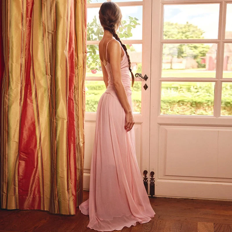 Damen Elegantes Maxi-Kleid mit Wickeloptik und seitlichem Schlitz