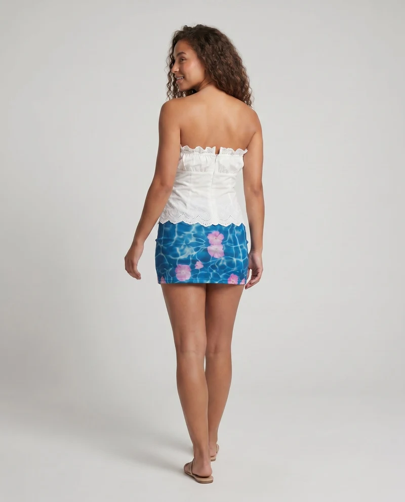 Damen Off-Shoulder Top mit Rüschendetails und dekorativem Kordelzug