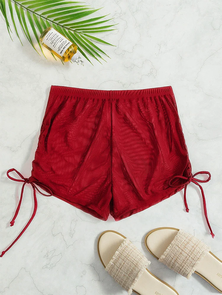 Damen Badeshorts mit seitlichen Raffungen Nord Taschen