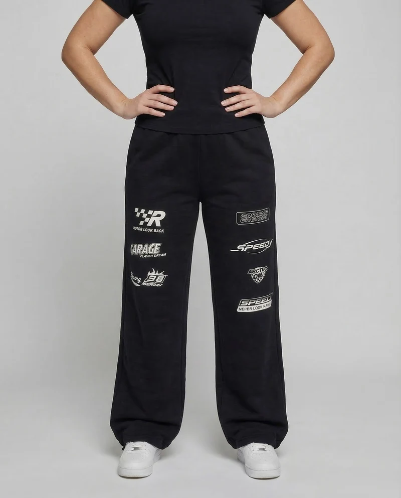 Damen Sweathose Baggy Print