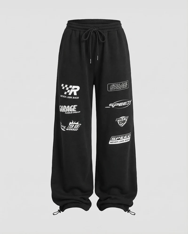 Damen Sweathose Baggy Print