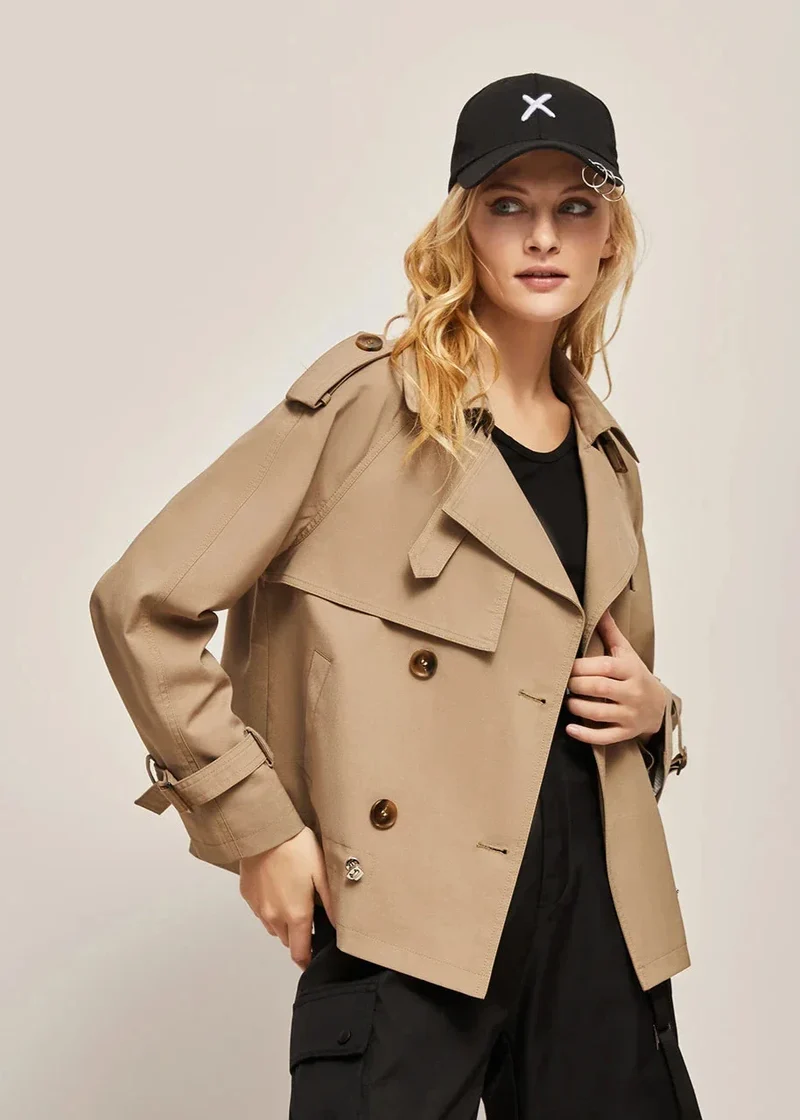 Nord Taschen | Doppelreihiger Trenchcoat für Damen - formelle und lässige Jacke