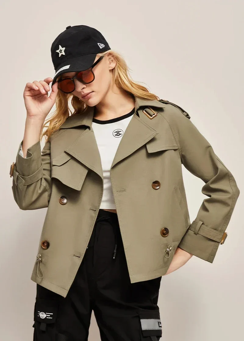 Nord Taschen | Doppelreihiger Trenchcoat für Damen - formelle und lässige Jacke