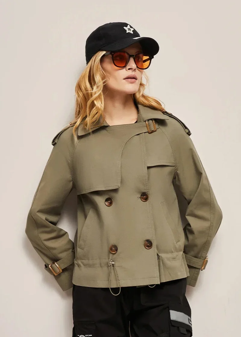 Nord Taschen | Doppelreihiger Trenchcoat für Damen - formelle und lässige Jacke