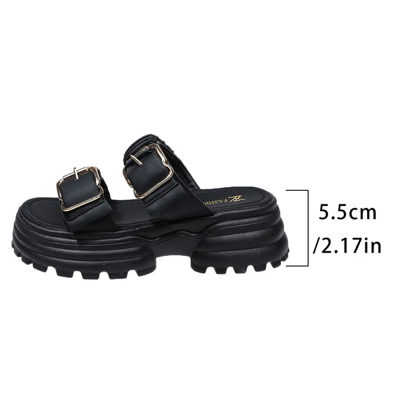Damen komfortable Plateau-Sandalen mit dekorativen Riemen und ergonomischer Sohle