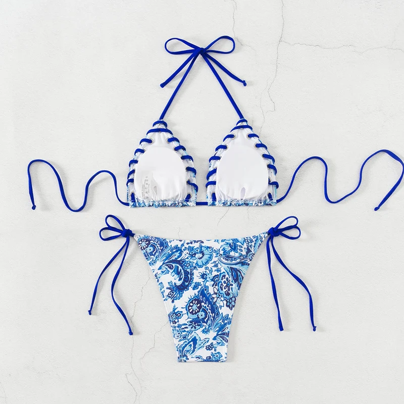 Damen Triangel-Bikini mit verspieltem Schnürdesign Nord Taschen