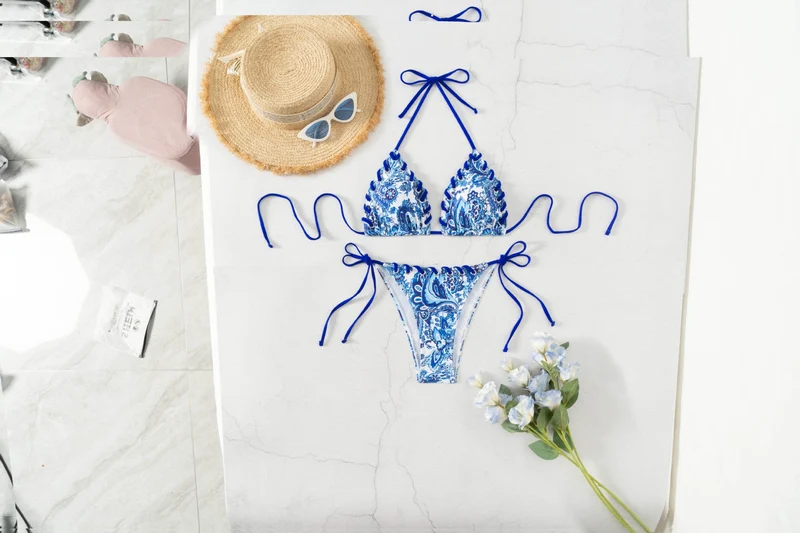 Damen Triangel-Bikini mit verspieltem Schnürdesign Nord Taschen
