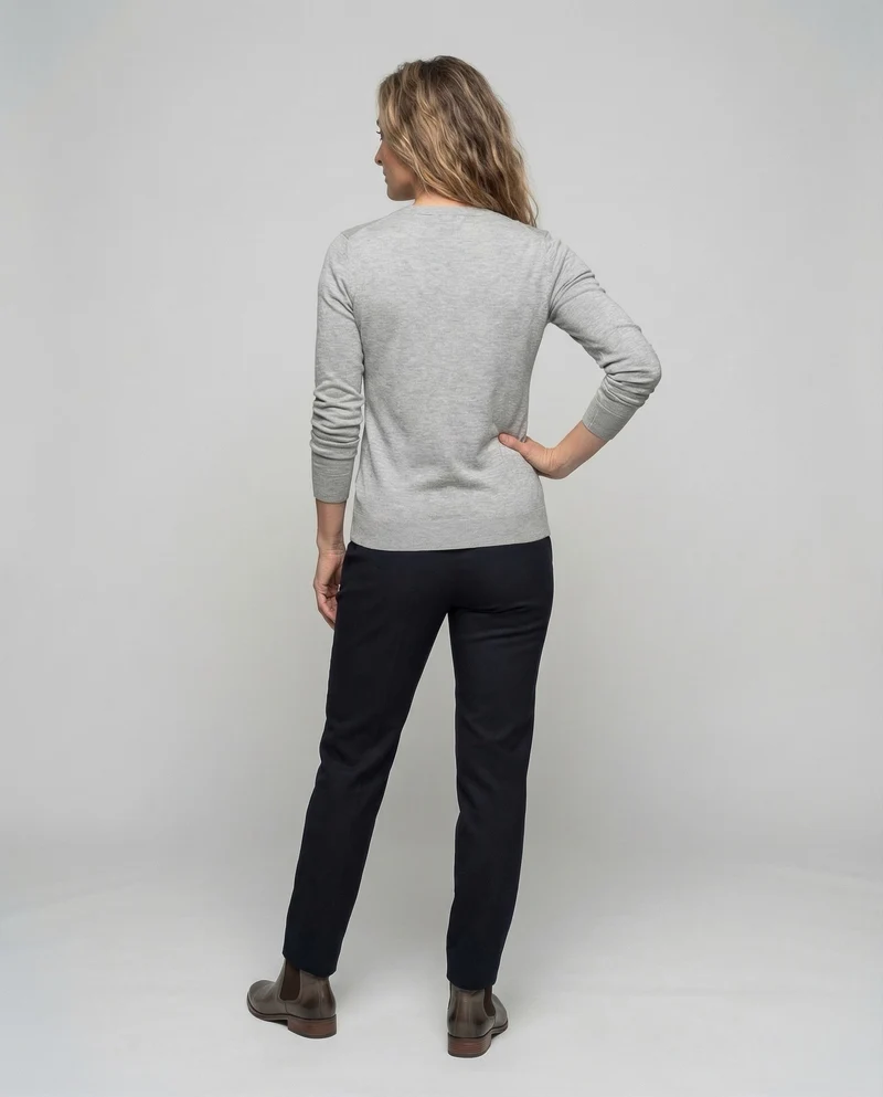 Damen Feinstrickjacke Tiefer V-Ausschnitt
