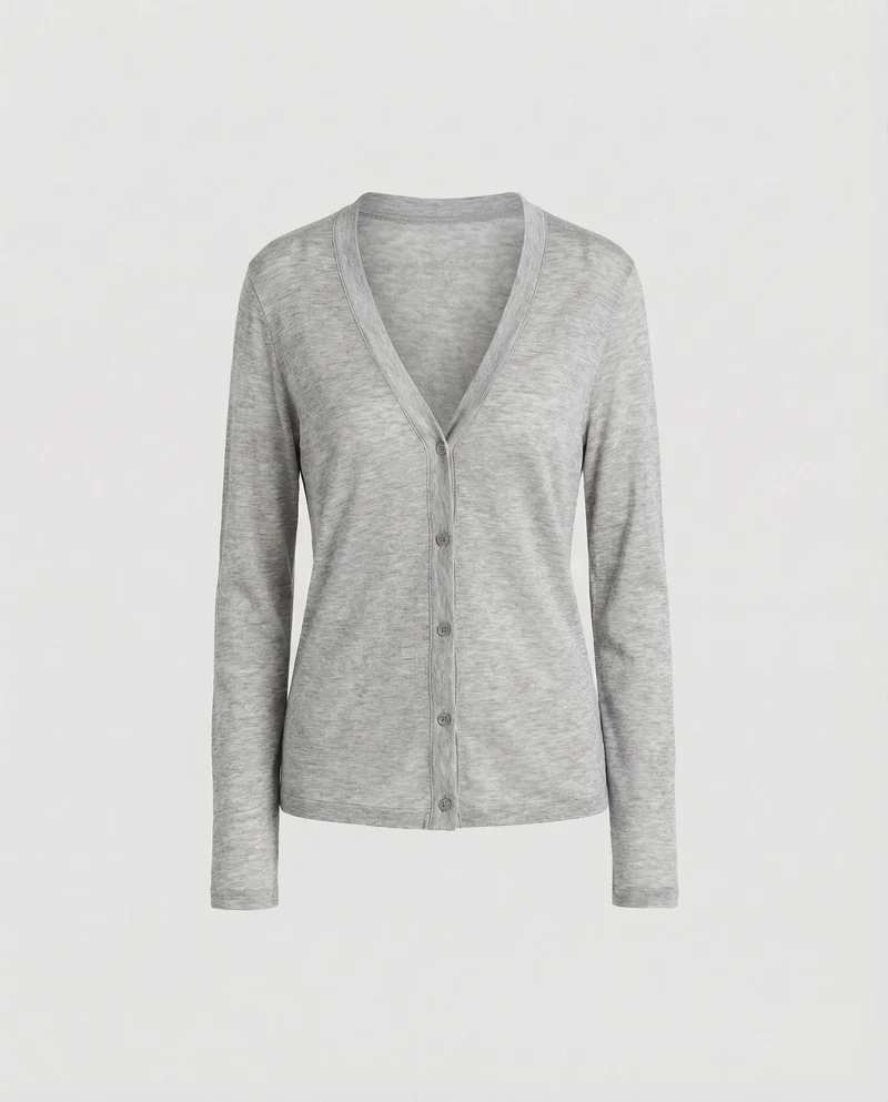 Damen Feinstrickjacke Tiefer V-Ausschnitt