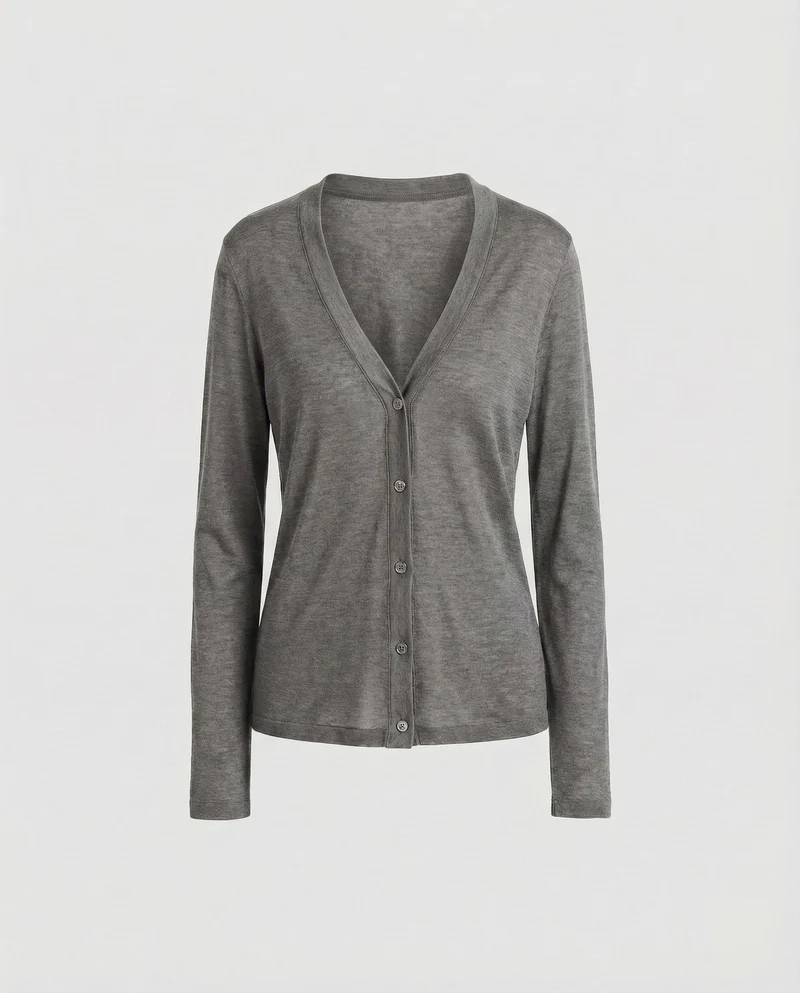 Damen Feinstrickjacke Tiefer V-Ausschnitt