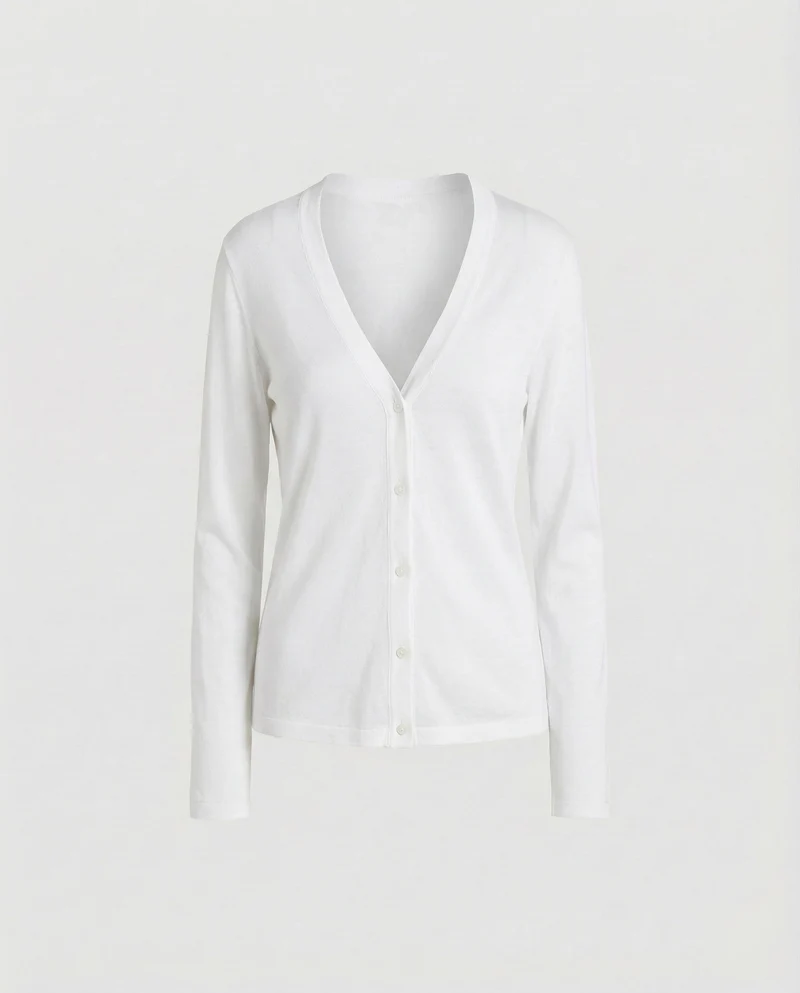 Damen Feinstrickjacke Tiefer V-Ausschnitt